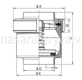 SMS DIN Sanitary weld check valve union type